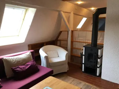 Ein Sitzbereich in der Unterkunft Ferienhaus Wingarda