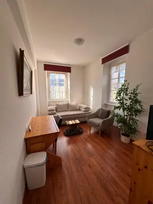 Ein Sitzbereich in der Unterkunft Gasthaus & Pension Grüner Baum Eberbach