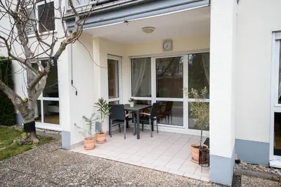 Ein Balkon oder eine Terrasse in der Unterkunft Am Feigenbaum