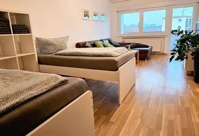 Ein Sitzbereich in der Unterkunft Ferienwohnung Leon