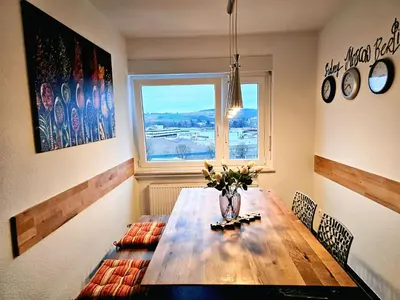 Ein Sitzbereich in der Unterkunft Ferienwohnung Leon