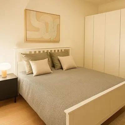 Ein Bett oder Betten in einem Zimmer der Unterkunft Loft Wohnung in St Leon Rot