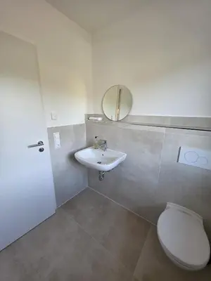 Ein Badezimmer in der Unterkunft Malerischer Panoramablick Worgberg