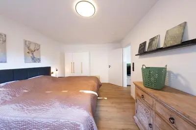 Ein Bett oder Betten in einem Zimmer der Unterkunft kleines KunzGlück