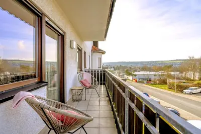 Ein Balkon oder eine Terrasse in der Unterkunft ERB03 Apartment Wohlgefühl