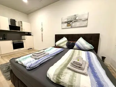 Küche/Küchenzeile in der Unterkunft NEU Goldstadt Urban Suite - City Apartament Schlössle Pforzheim