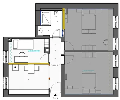 Grundriss der Unterkunft Zimmer im Erdgeschoss
