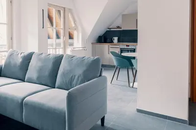Küche/Küchenzeile in der Unterkunft Moderne 2 Zimmer Wohnung im Herzen von Karlsruhe 64m2 2 OG