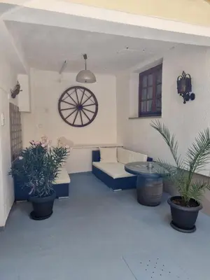 Ein Sitzbereich in der Unterkunft Ferienwohnung Heppenheim an der Bergstraße WHG 4