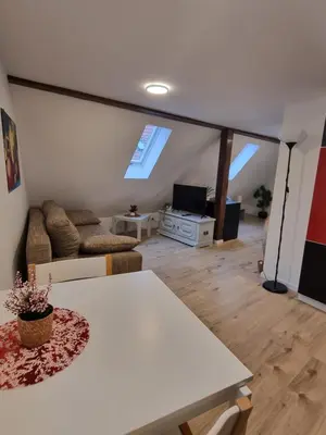 Ein Sitzbereich in der Unterkunft Ferienwohnung Heppenheim an der Bergstraße WHG 4