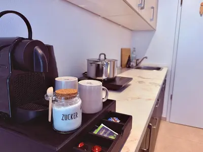 Küche/Küchenzeile in der Unterkunft Pfalzliebe Suites - Suite Franz, Landau Zentrum