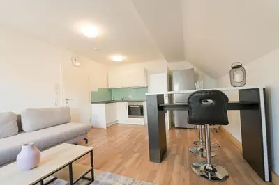 Küche/Küchenzeile in der Unterkunft G Living Klingenberg153 City und Work Apartment