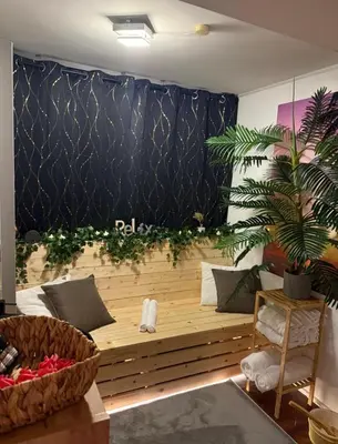 Ein Sitzbereich in der Unterkunft Private Spa Suite bei Heilbronn - Romantik, Wellness & absolute Privatsphäre