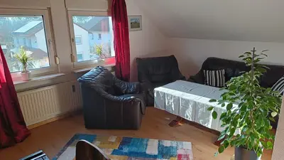 Ein Sitzbereich in der Unterkunft Schöne helle Wohnung für 2 Personen
