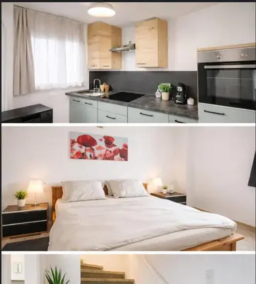 Küche/Küchenzeile in der Unterkunft Maisonette am Burg
