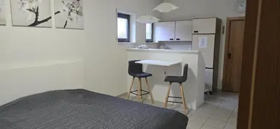 Küche/Küchenzeile in der Unterkunft Ferienwohnung PfalzRide