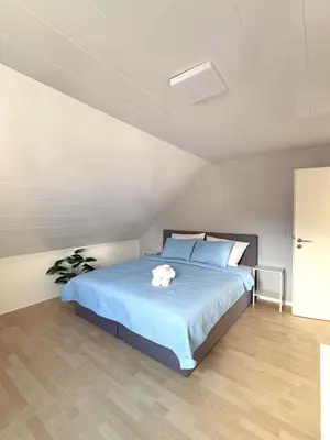 Ein Bett oder Betten in einem Zimmer der Unterkunft Helles & Modernes Apartment in Heilbronn