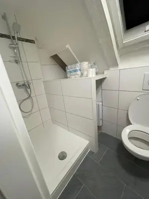 Ein Badezimmer in der Unterkunft Haus Zum Bacchus Privates Einzelzimmer nahe Bahnhof Römisches Theater, Mainz