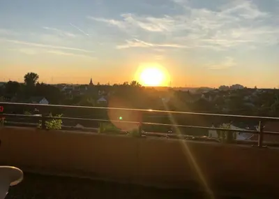 Blick auf den Sonnenuntergang/Sonnenaufgang von der Ferienwohnung aus oder aus der Nähe
