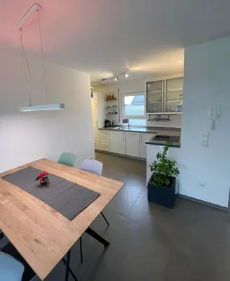 Küche/Küchenzeile in der Unterkunft Bright modern apartment Ilsfeld