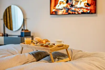 Ein Bett oder Betten in einem Zimmer der Unterkunft Diamond Deluxe