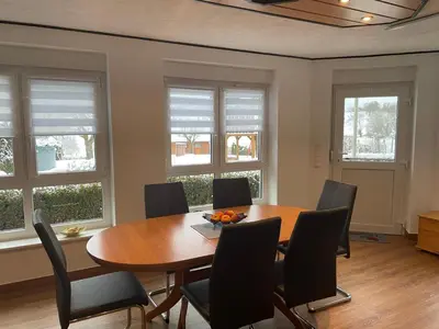 Ein Sitzbereich in der Unterkunft Zum Talblick