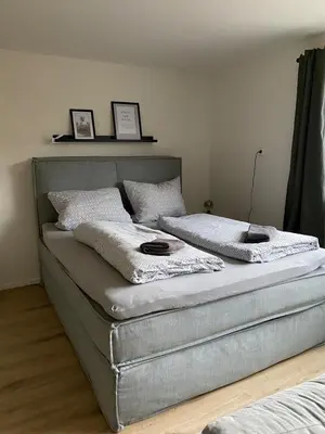 Ein Bett oder Betten in einem Zimmer der Unterkunft Idyllische Gemütlichkeit I die schwäbische Toskana I 15min von Stuttgart