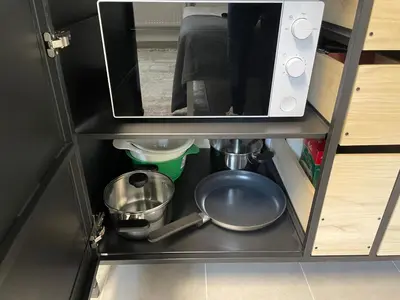 Küche/Küchenzeile in der Unterkunft Monteur Boardinghouse WorkHomes Zuffenhausen