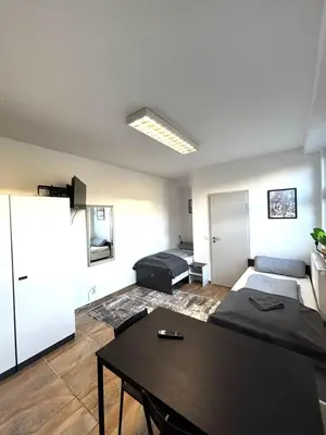 Küche/Küchenzeile in der Unterkunft Monteur Boardinghouse WorkHomes Zuffenhausen