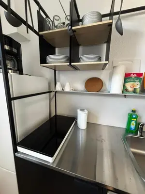 Küche/Küchenzeile in der Unterkunft Monteur Boardinghouse WorkHomes Zuffenhausen