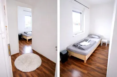 Ein Bett oder Betten in einem Zimmer der Unterkunft Homestay Dietzenbach, Frankfurt am Main, Rhein-Main, Offenbach am Main