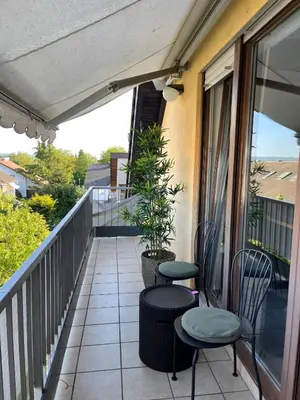 Ein Balkon oder eine Terrasse in der Unterkunft Loft mit Kaminofen - Karlsdorf