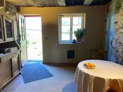 Küche/Küchenzeile in der Unterkunft Öko-Fachwerkhaus am Schwarzwald