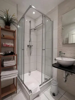 Ein Badezimmer in der Unterkunft Ferienwohnungen Neckarblick - Heidelberg Altstadt