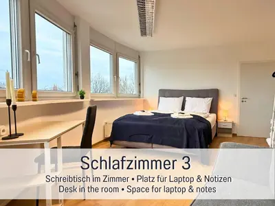 Ein Bett oder Betten in einem Zimmer der Unterkunft Panorama Penthouse - Whirlpool - Sauna - Billiard