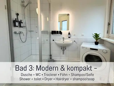 Ein Badezimmer in der Unterkunft Panorama Penthouse - Whirlpool - Sauna - Billiard