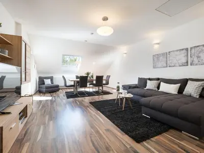 Ein Sitzbereich in der Unterkunft Apartment Wohnung in Lerchenberg mit Großer Terrasse by Interhome