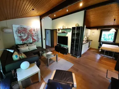 Ein Sitzbereich in der Unterkunft Holiday Home Haus Robinson by Interhome
