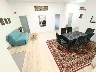 Ein Sitzbereich in der Unterkunft Lumara Apartment für 4 Personen