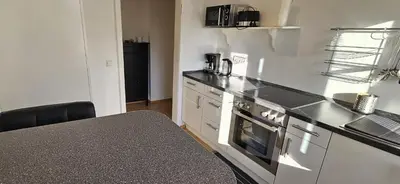 Küche/Küchenzeile in der Unterkunft Ferienwohnung Lucia Amorbach