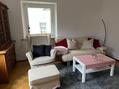Ein Sitzbereich in der Unterkunft Ferienhaus Südpfälzer Wald