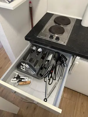 Küche/Küchenzeile in der Unterkunft Business Apartment mit Balkon, 1 Person, zentrumsnah