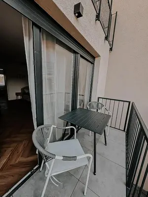 Ein Balkon oder eine Terrasse in der Unterkunft modernes Apartment 2 in Viernheim