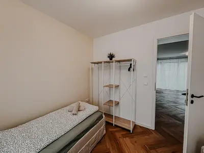 Ein Bett oder Betten in einem Zimmer der Unterkunft modernes Apartment 2 in Viernheim