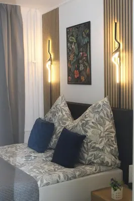 Ein Bett oder Betten in einem Zimmer der Unterkunft Wunderschöne 3-Zimmer Hilton Appartment Style - Ideal For Business and Family Trips - Near Frankfurt & Darmstadt