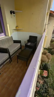 Ein Sitzbereich in der Unterkunft Modernes 3-Zimmer Apartment in Eppingen mit Balkon