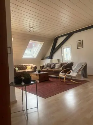 Ein Sitzbereich in der Unterkunft Ferienwohnung Schalander