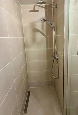 Ein Badezimmer in der Unterkunft Wohnung mit besonderem Ausblick