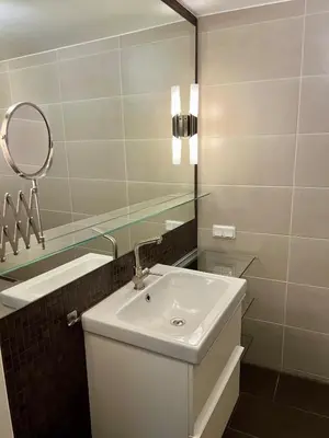 Ein Badezimmer in der Unterkunft Wohnung mit besonderem Ausblick