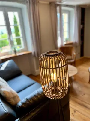 Ein Sitzbereich in der Unterkunft Wohnung mit besonderem Ausblick